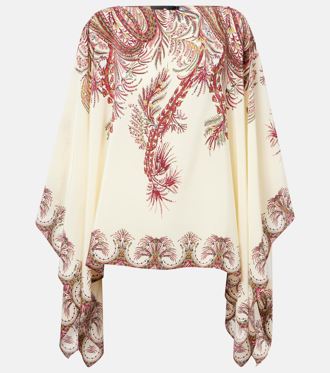 Printed silk crêpe de chine poncho | Etro