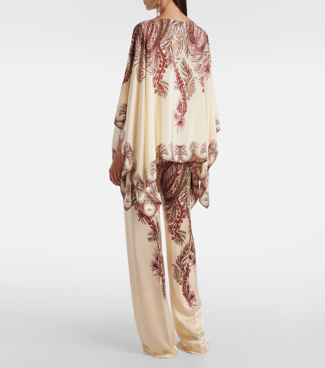 Printed silk crêpe de chine poncho | Etro