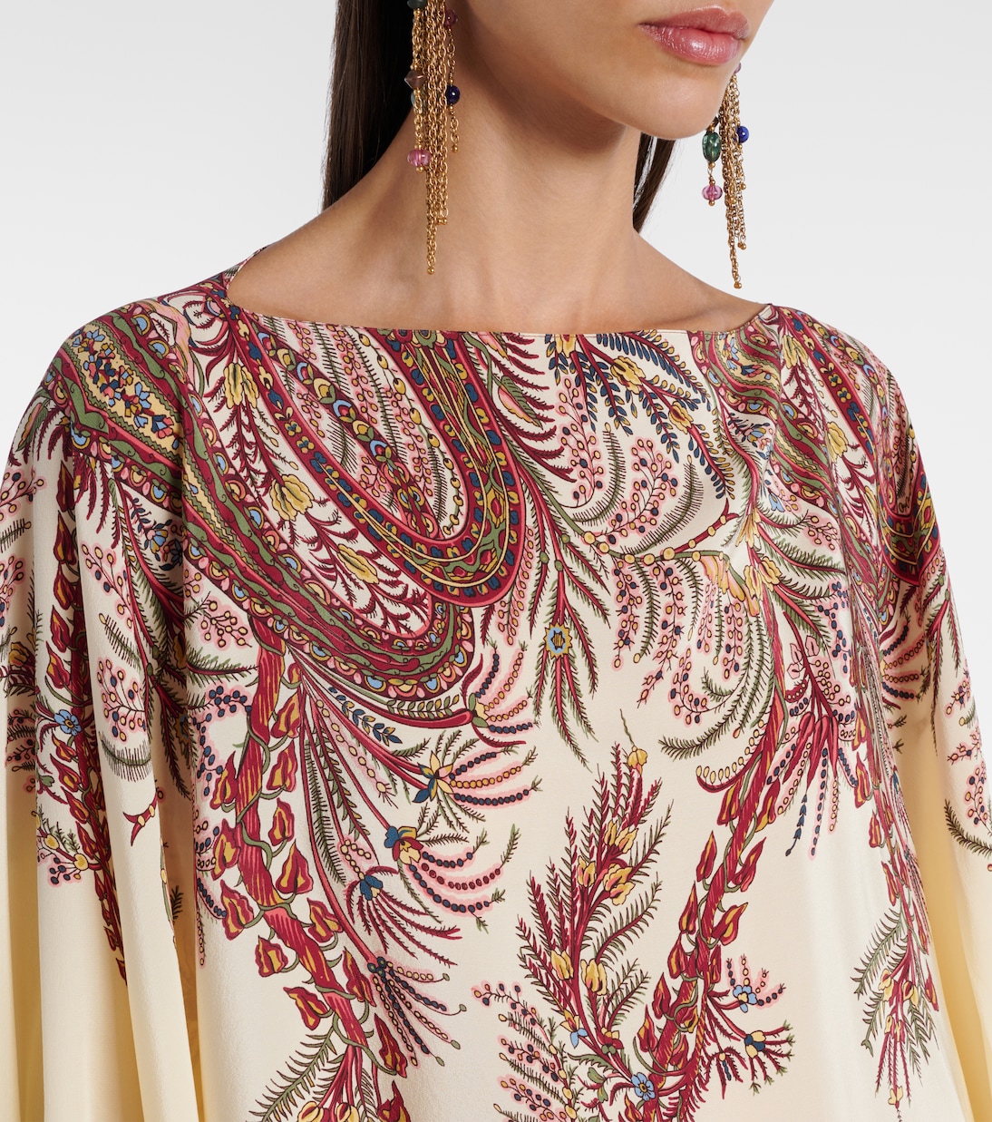 Printed silk crêpe de chine poncho | Etro
