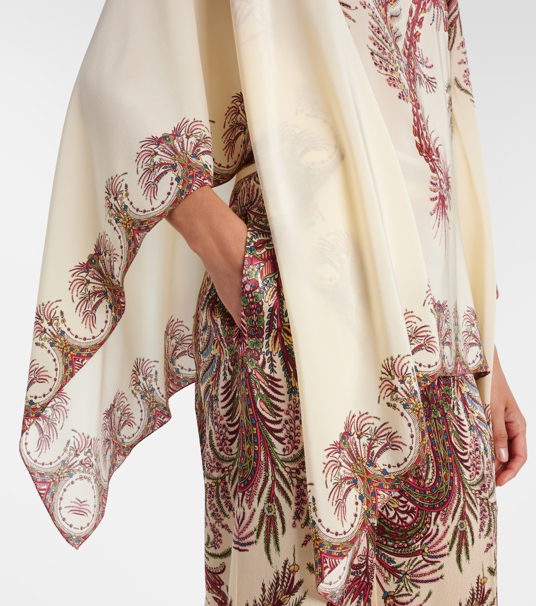 Printed silk crêpe de chine poncho | Etro