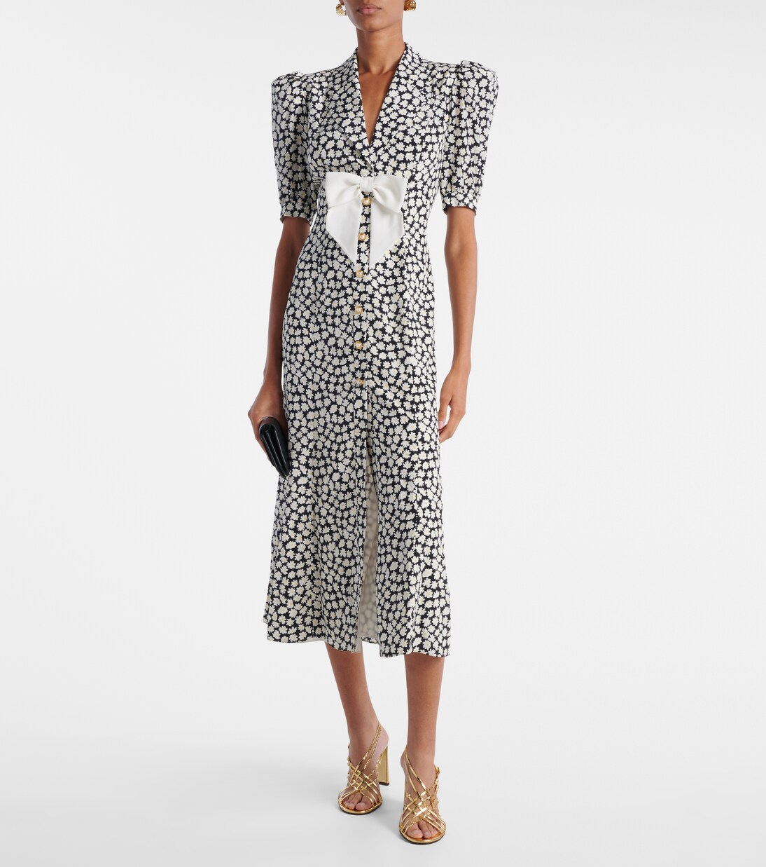 Floral printed silk midi dress | Alessandra Rich