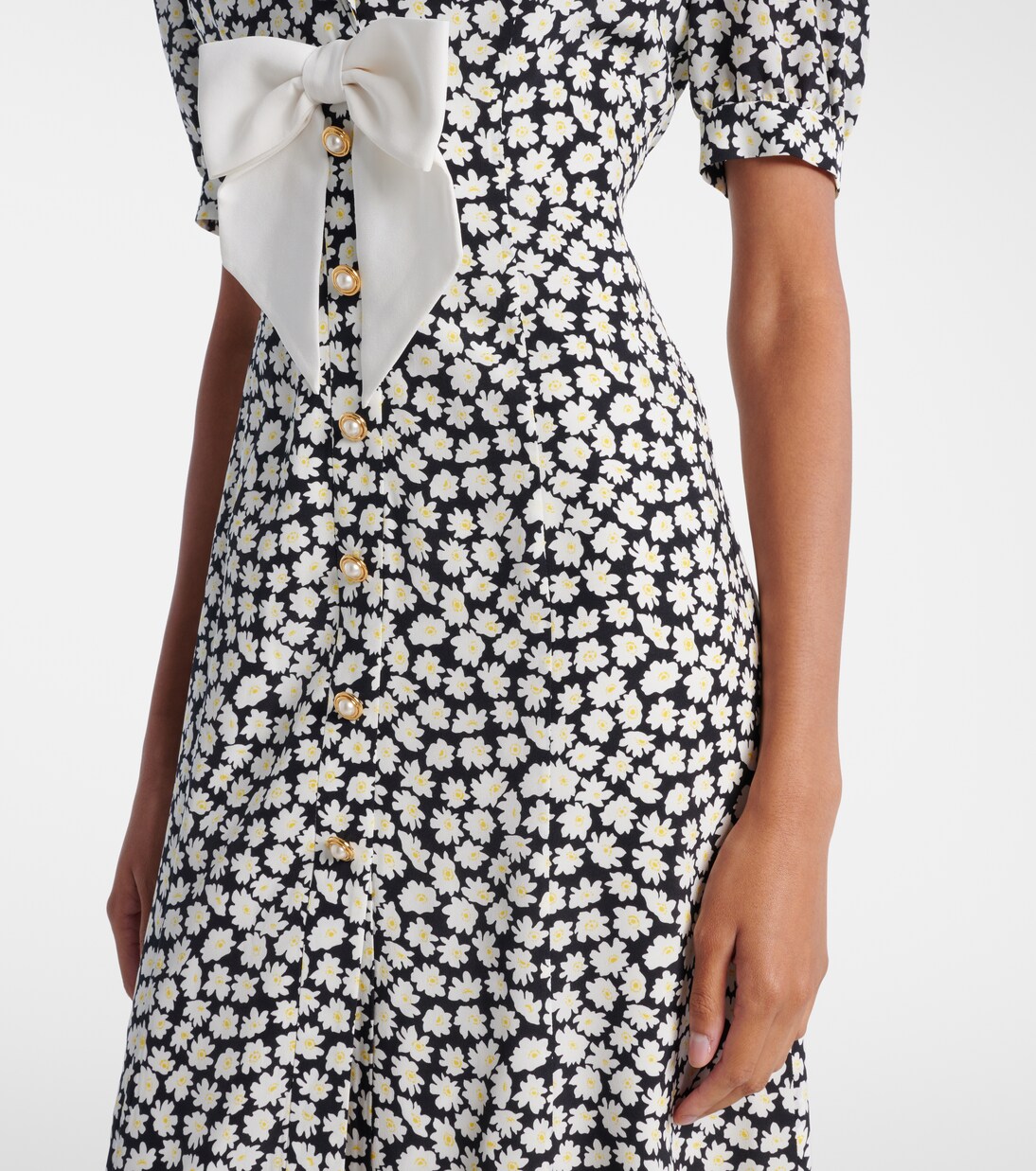 Floral printed silk midi dress | Alessandra Rich