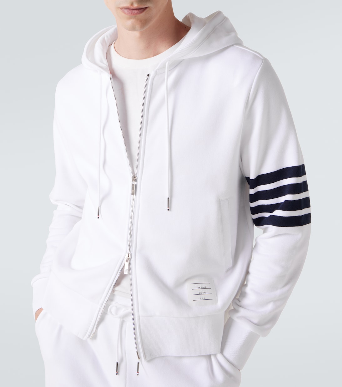 4-Bar cotton jersey hoodie | Thom Browne