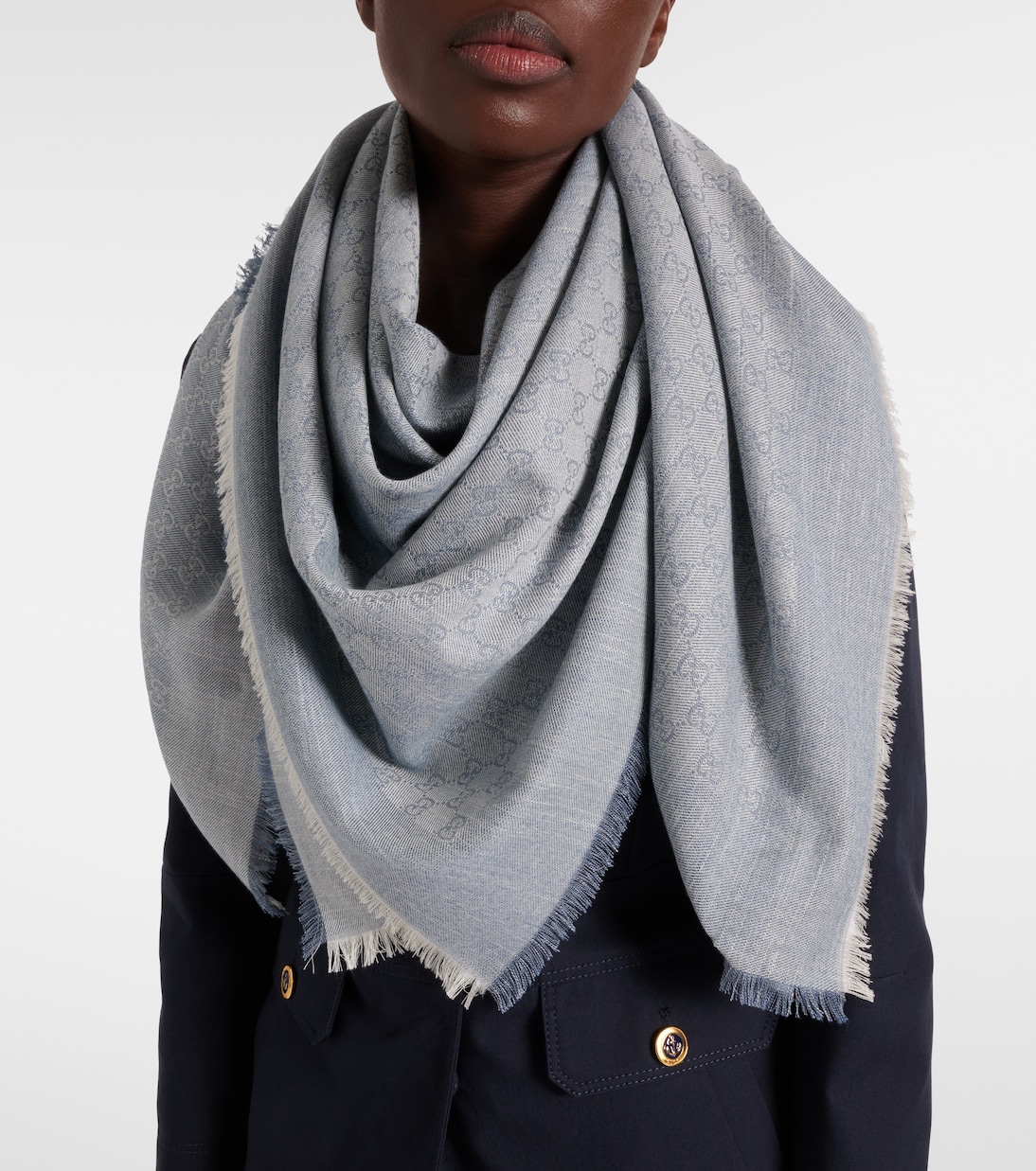 GG cotton, wool, and silk scarf | Gucci