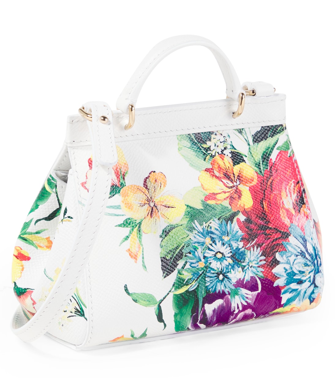Cabas Sicily en cuir à fleurs | Dolce&Gabbana Kids