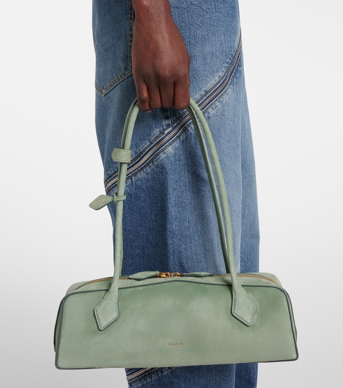 Le Teckel Medium suede shoulder bag | Alaïa