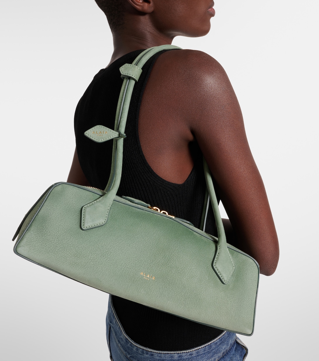 Le Teckel Medium suede shoulder bag | Alaïa