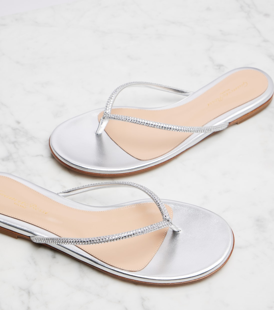 Sandali infradito India in pelle metallizzata | Gianvito Rossi