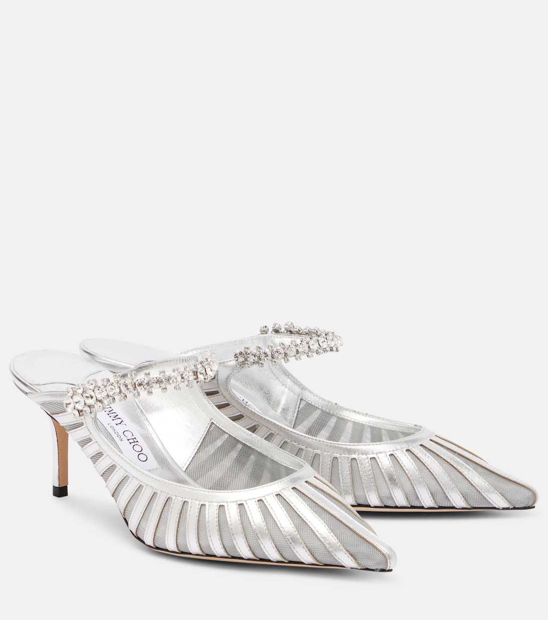 Bing 65 embellished leather and mesh pumps | Jimmy Choo