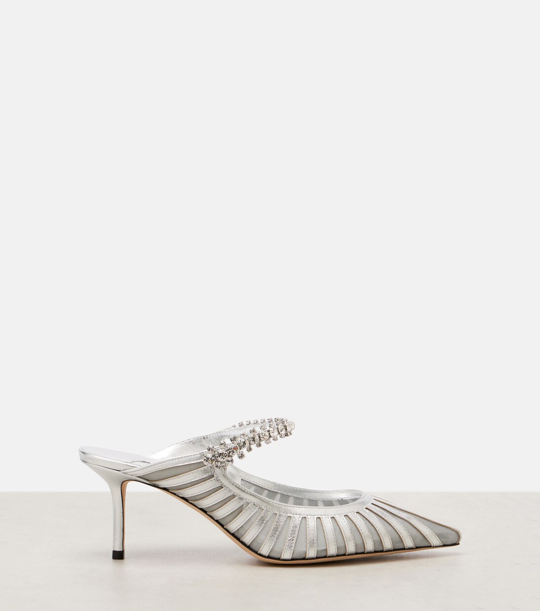 Bing 65 embellished leather and mesh pumps | Jimmy Choo