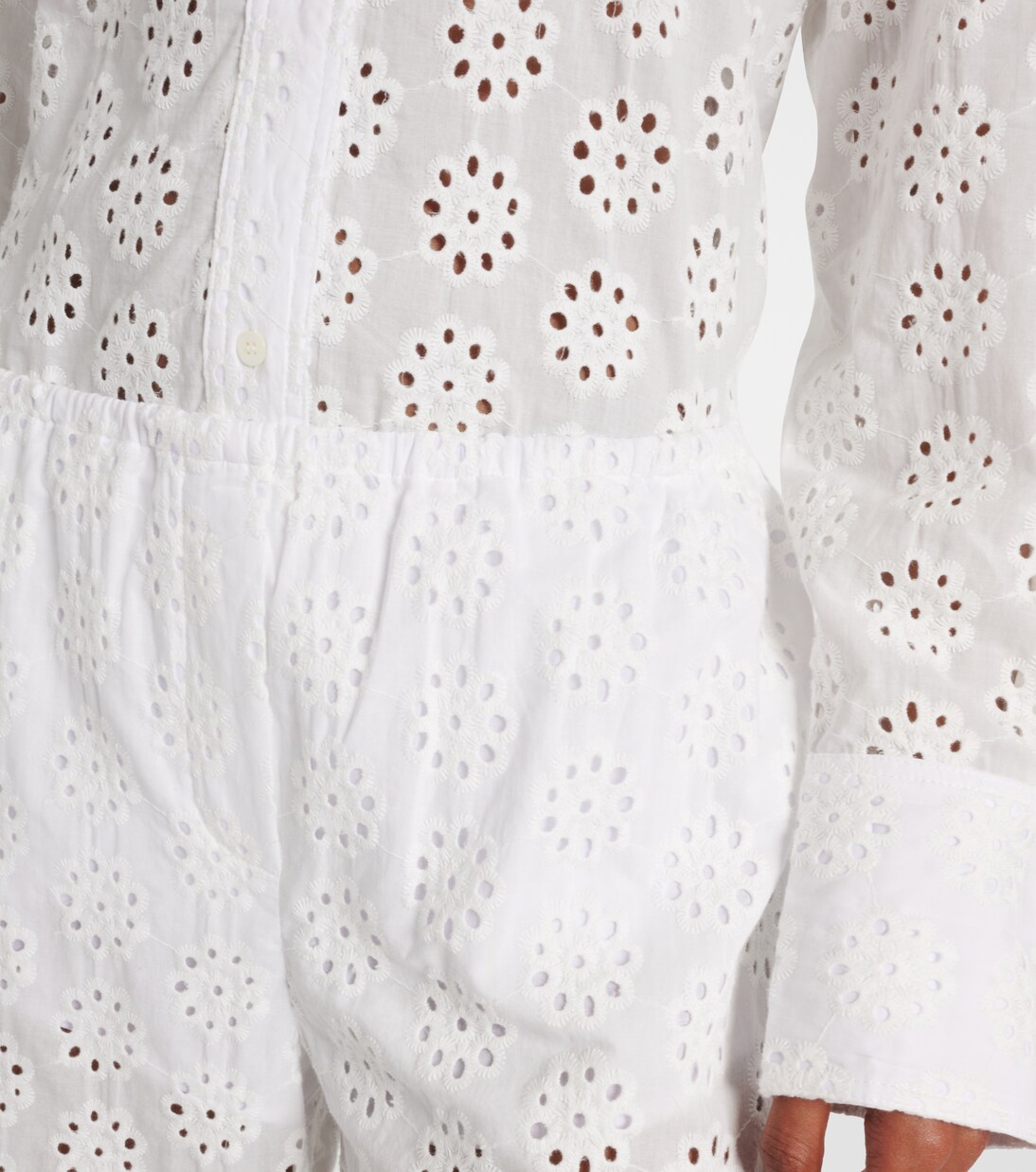 Bonfire eyelet cotton wide-leg pants | Staud