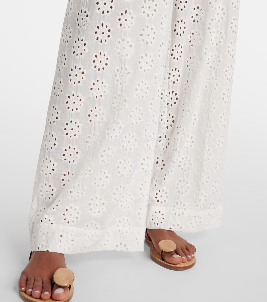 Bonfire eyelet cotton wide-leg pants | Staud