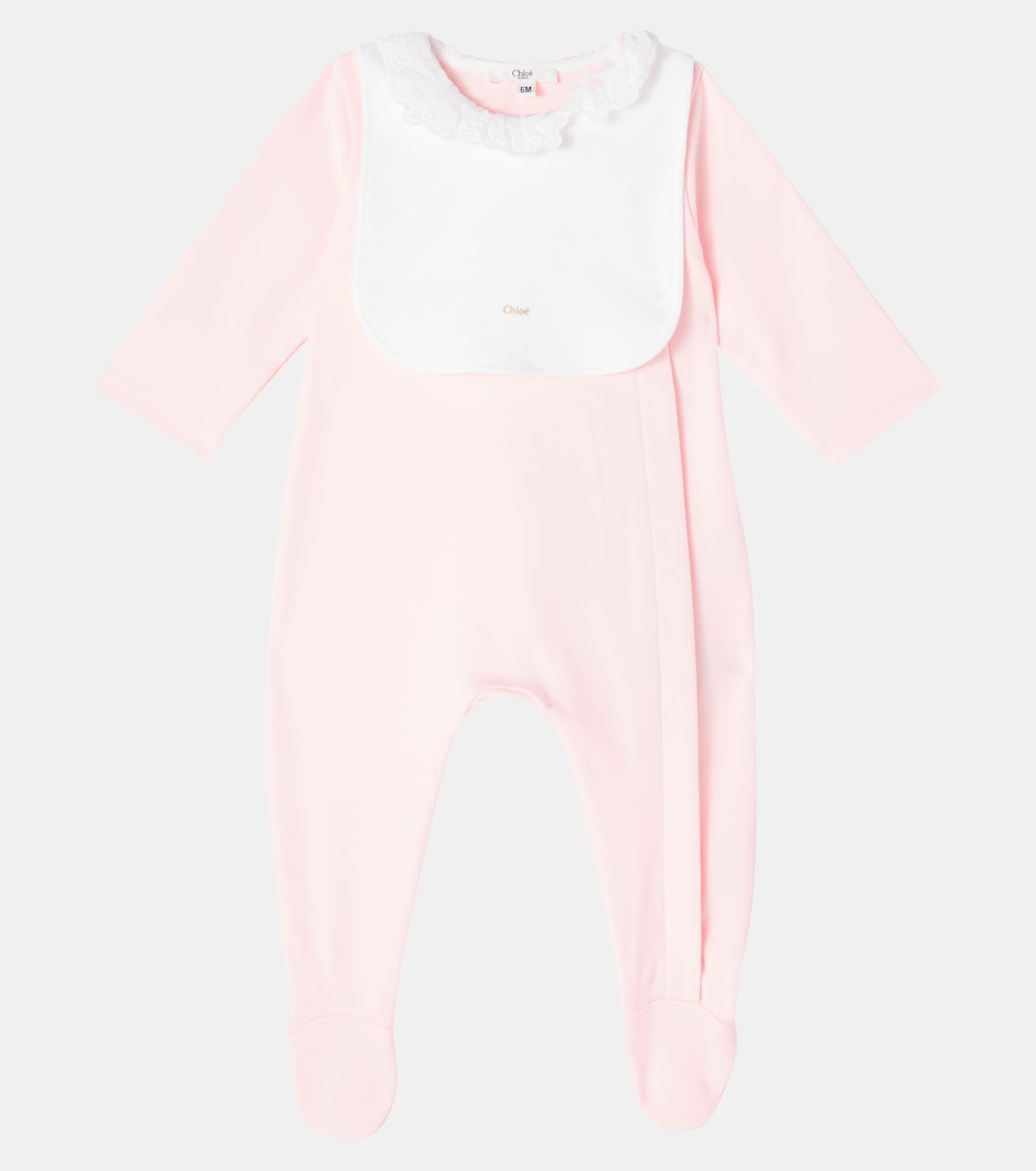 Baby cotton onesie and bib set | Chloé Kids