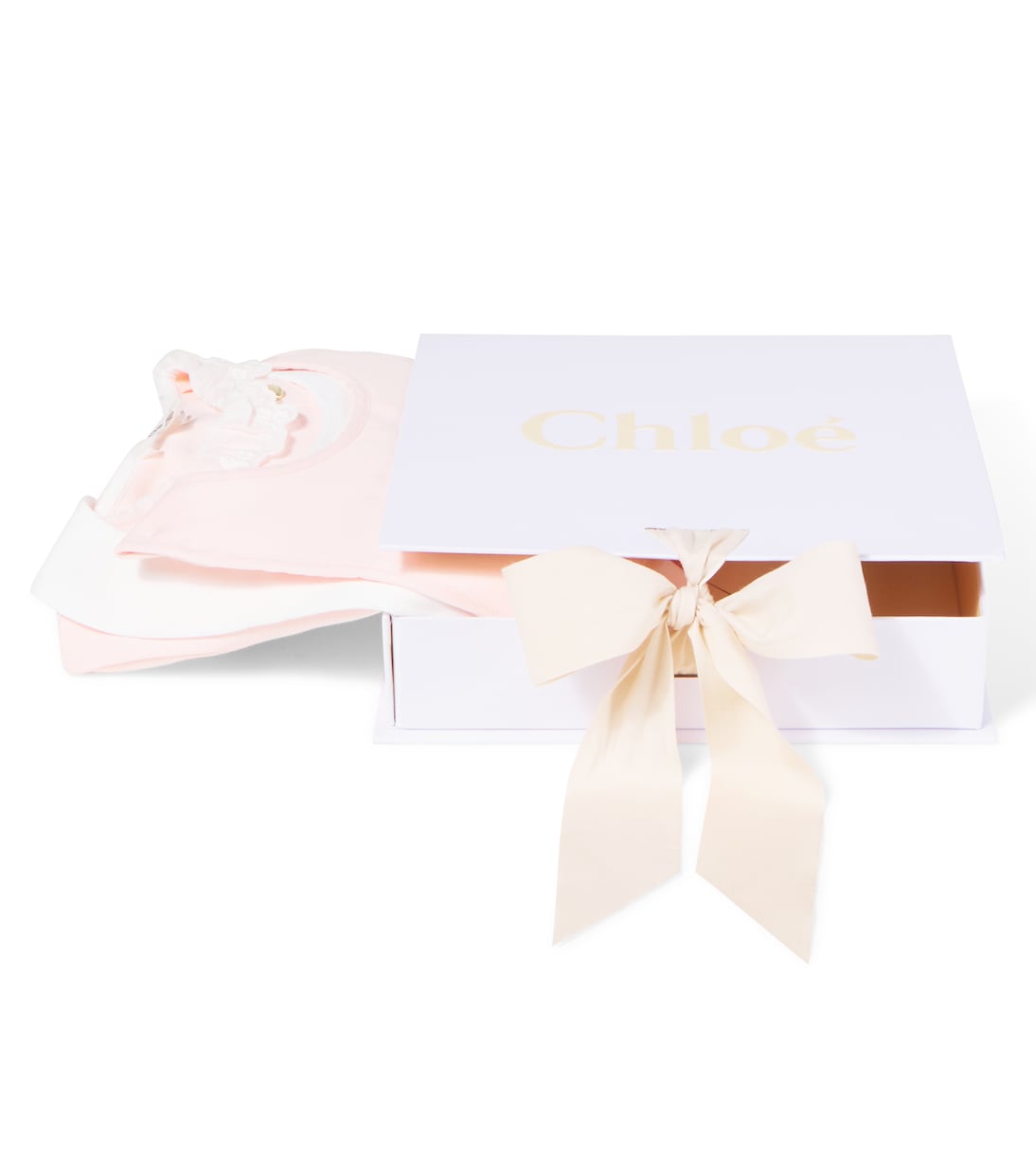 Baby cotton onesie and bib set | Chloé Kids