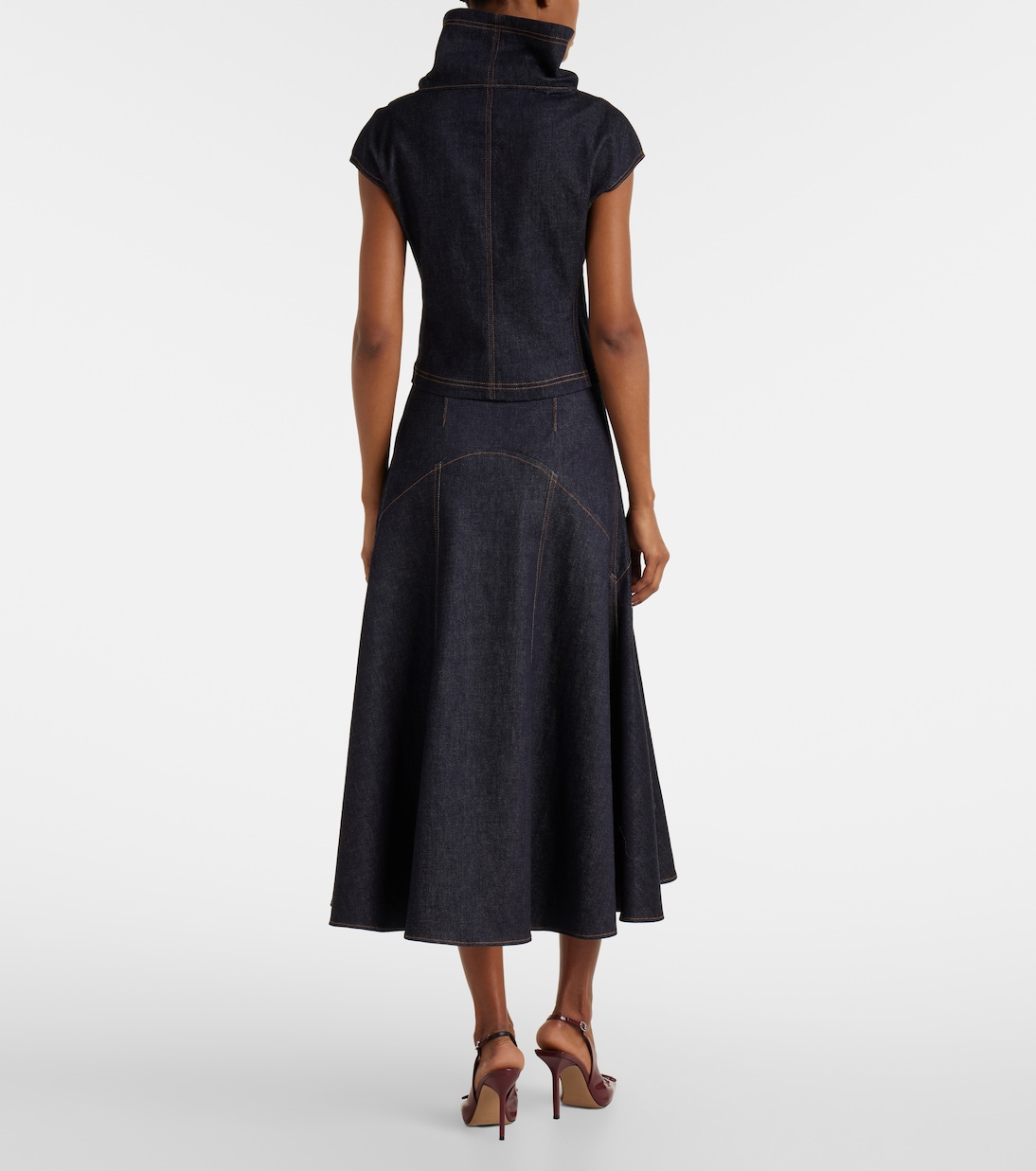 Triangle De-Nîmes denim midi skirt | Jacquemus