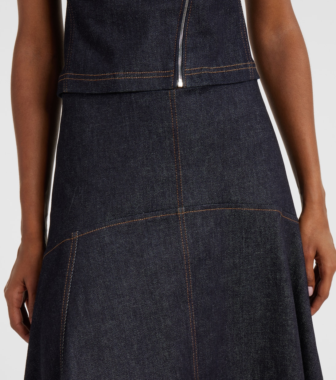 Triangle De-Nîmes denim midi skirt | Jacquemus