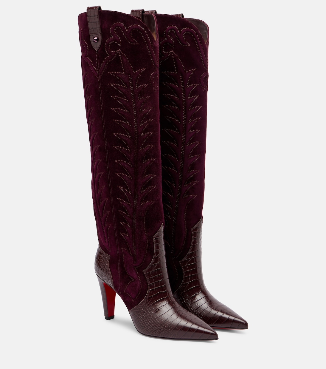 Bottes Santia Botta 85 en daim | Christian Louboutin