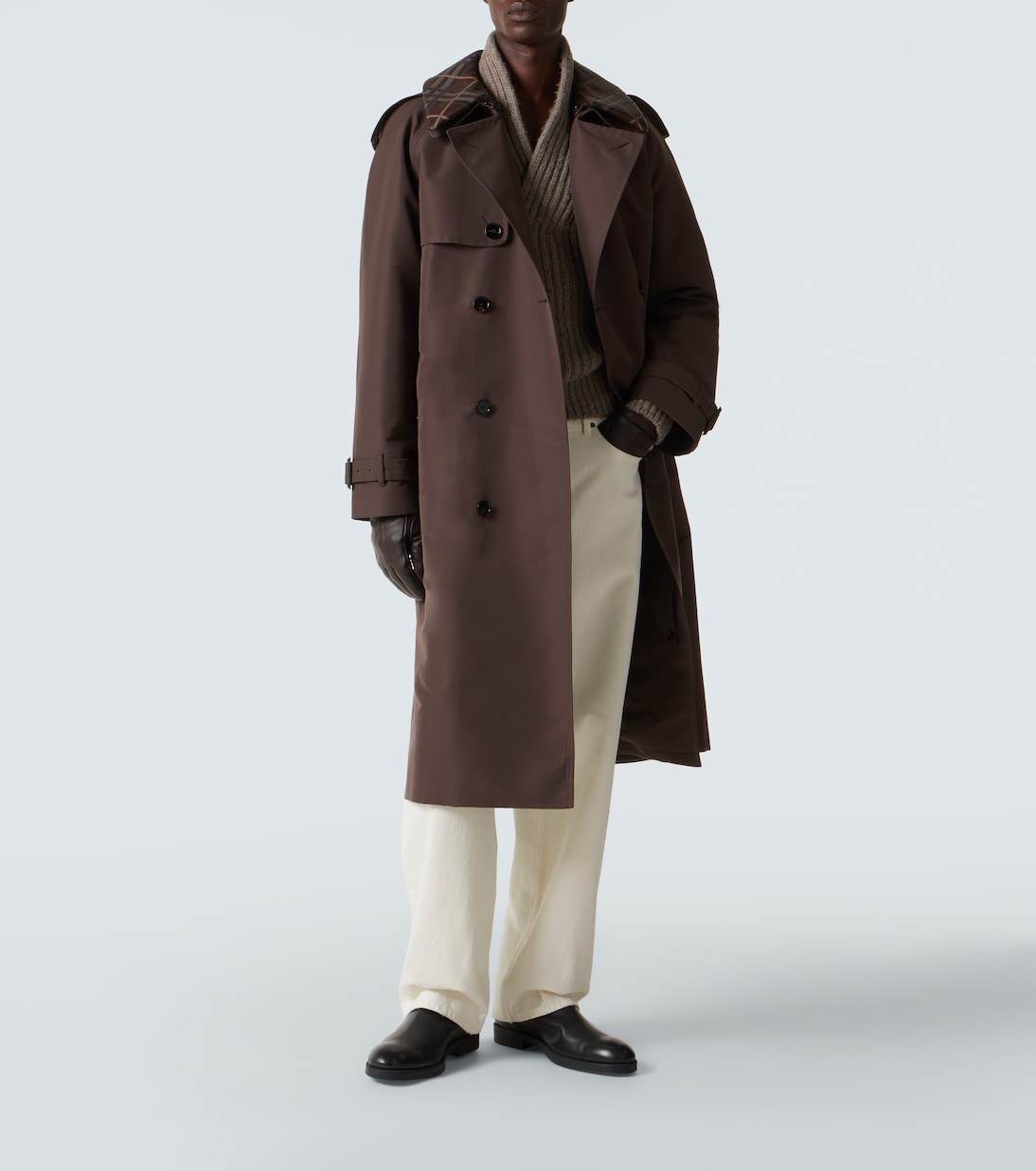 Burberry Check silk and cotton trench coat | Burberry