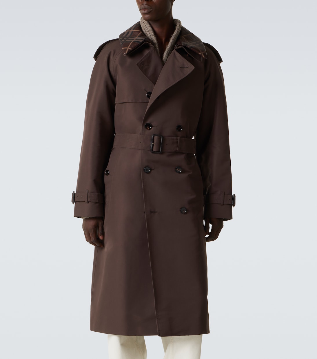 Burberry Check silk and cotton trench coat | Burberry