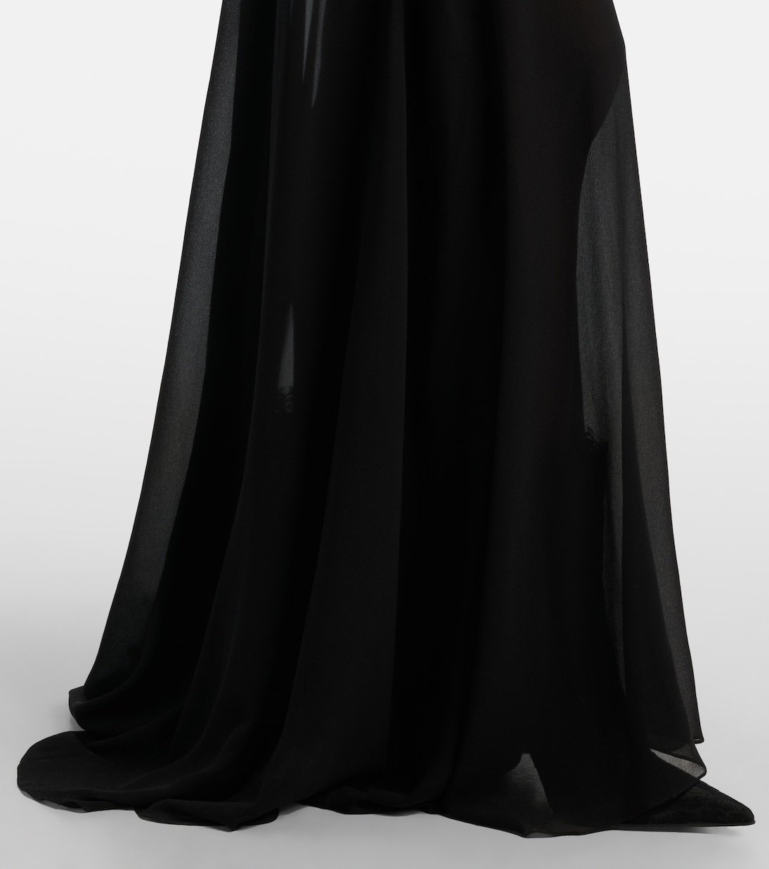 Velvet-trimmed silk georgette gown | McQueen