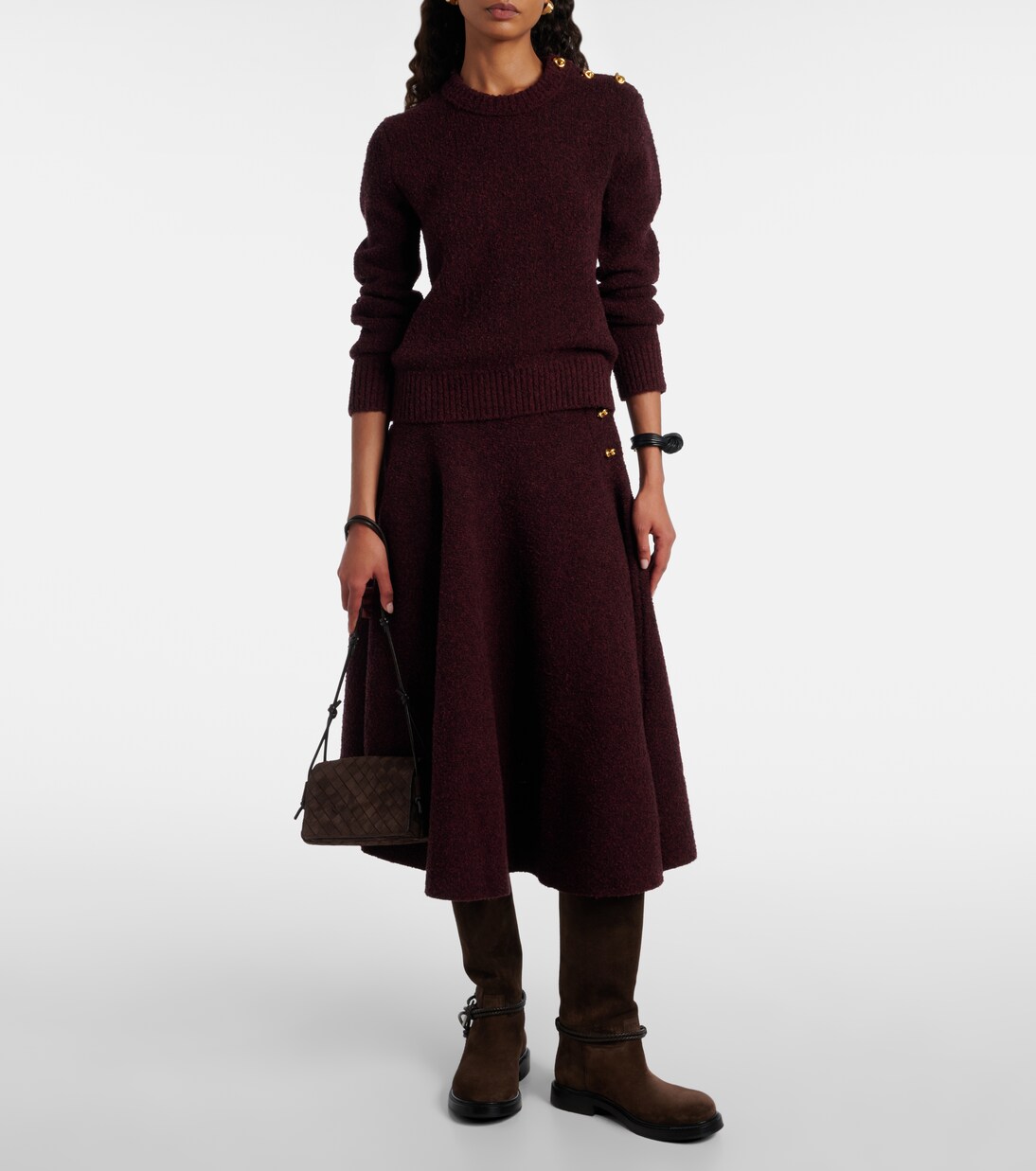 Falda midi Knot de punto | Bottega Veneta