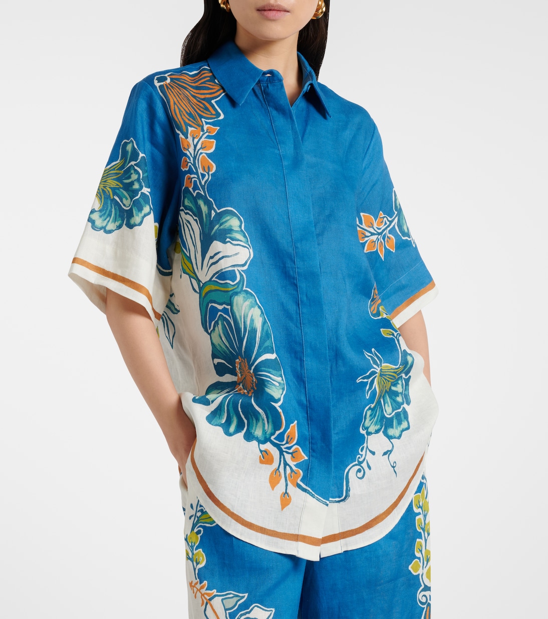 Chemise Luda en lin à fleurs | Alémais