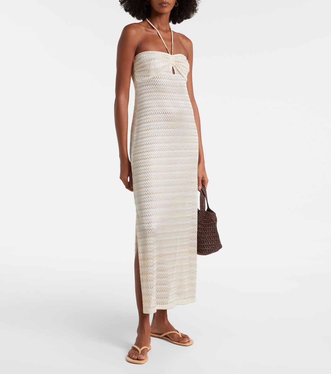 Mila off-shoulder lamé maxi dress | Melissa Odabash