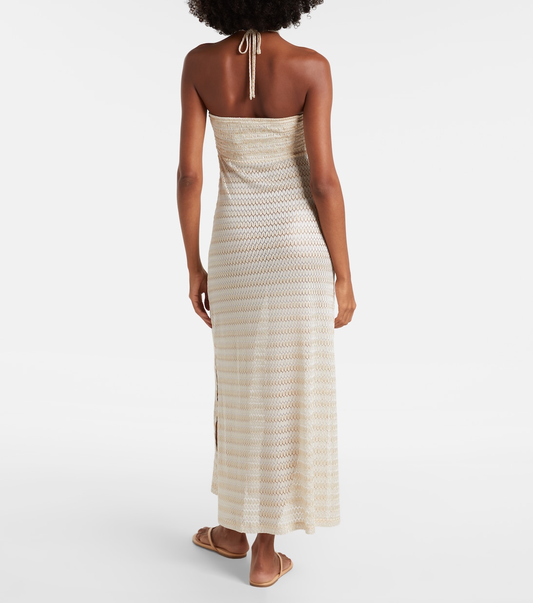 Mila off-shoulder lamé maxi dress | Melissa Odabash