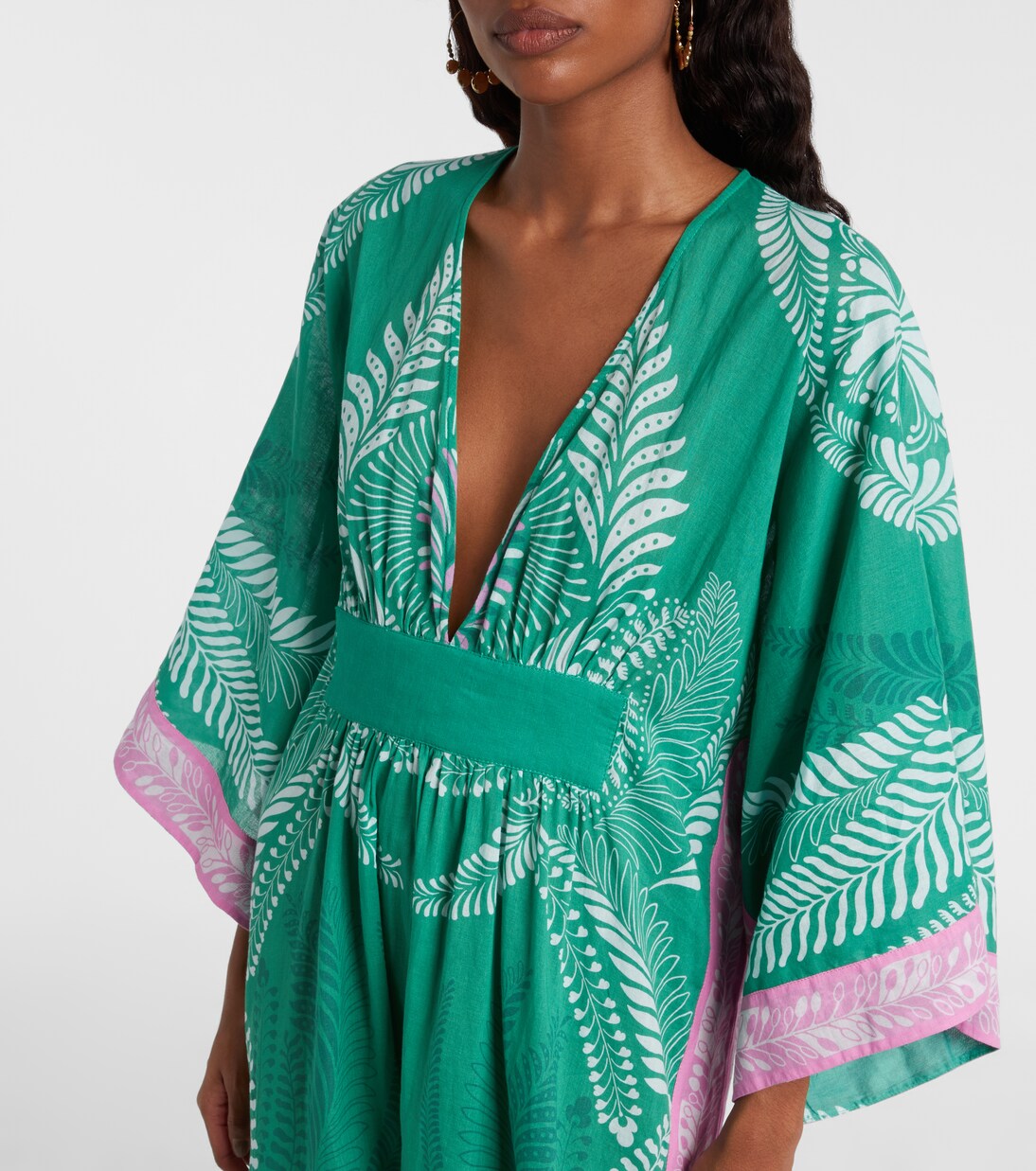 Caftán Sol de algodón estampado | Poupette St Barth