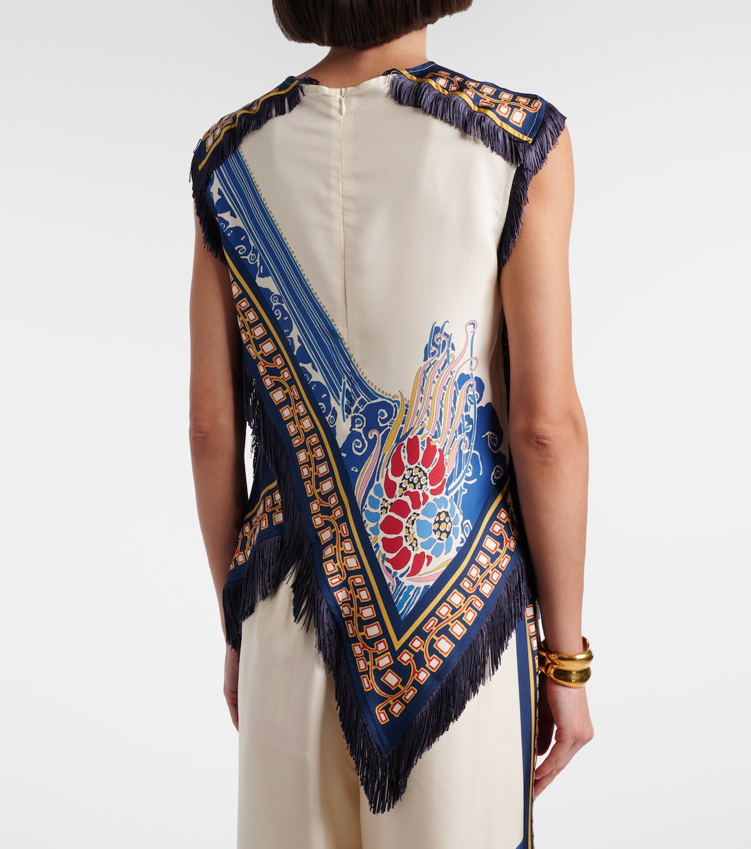 Top imprimé en satin de soie | La DoubleJ