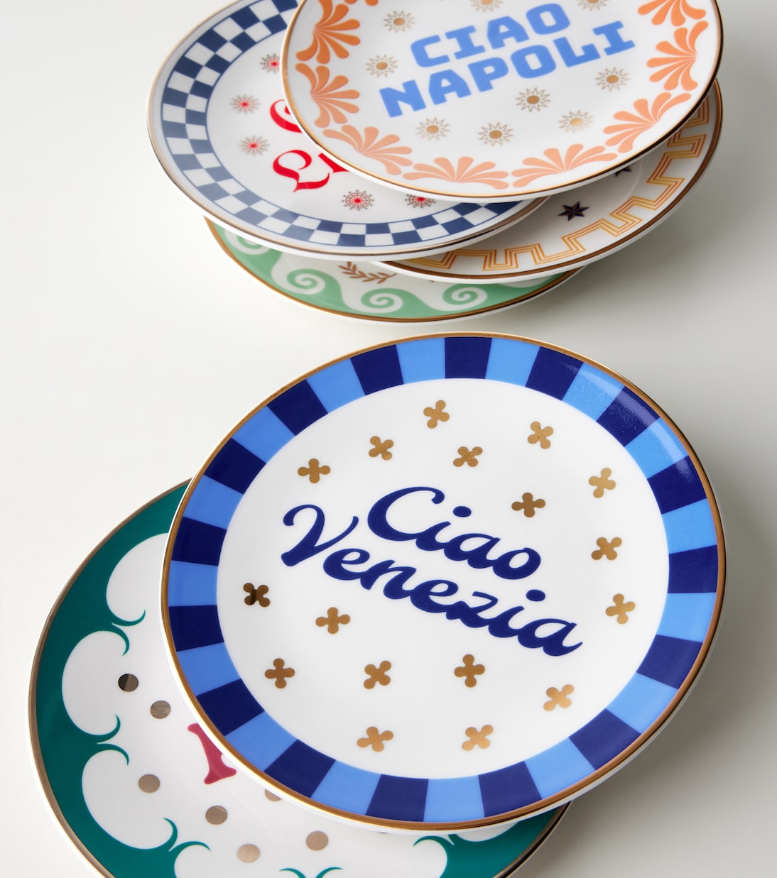 Set of 6 porcelain plates | Bitossi