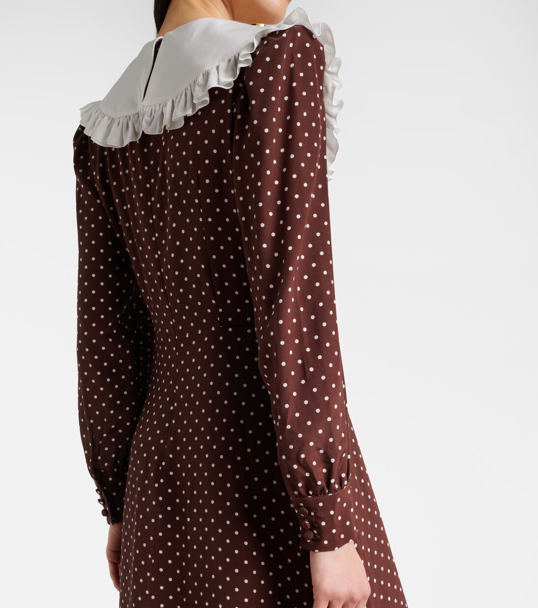 Vestido midi de seda con lunares | Alessandra Rich