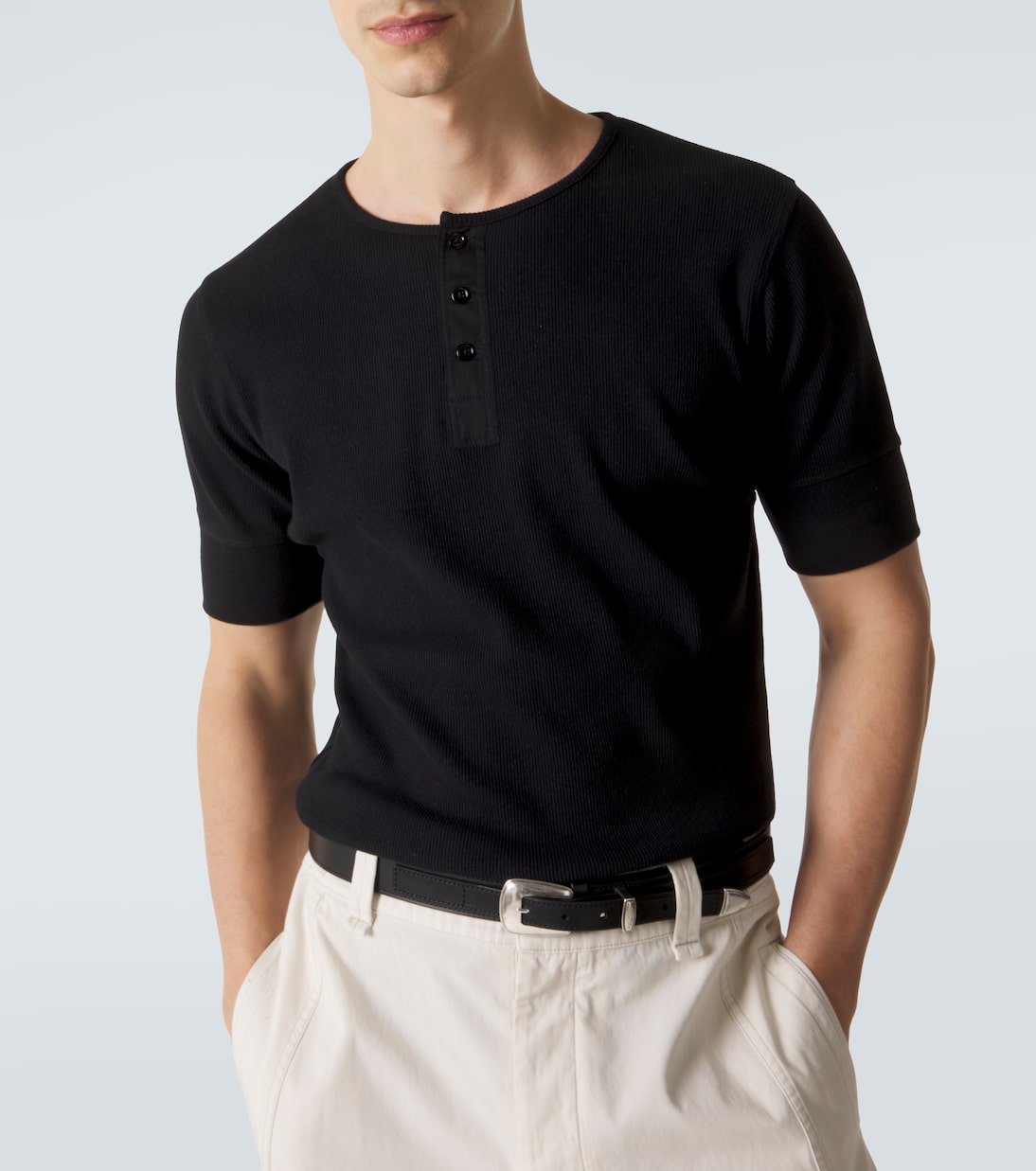 Cotton and linen Henley shirt | Lemaire