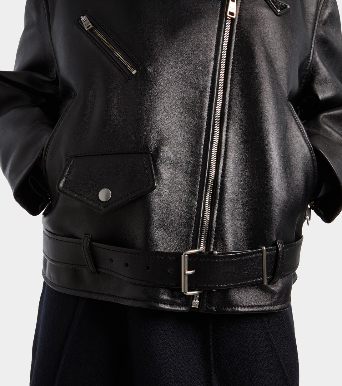 Leather biker jacket | Prada