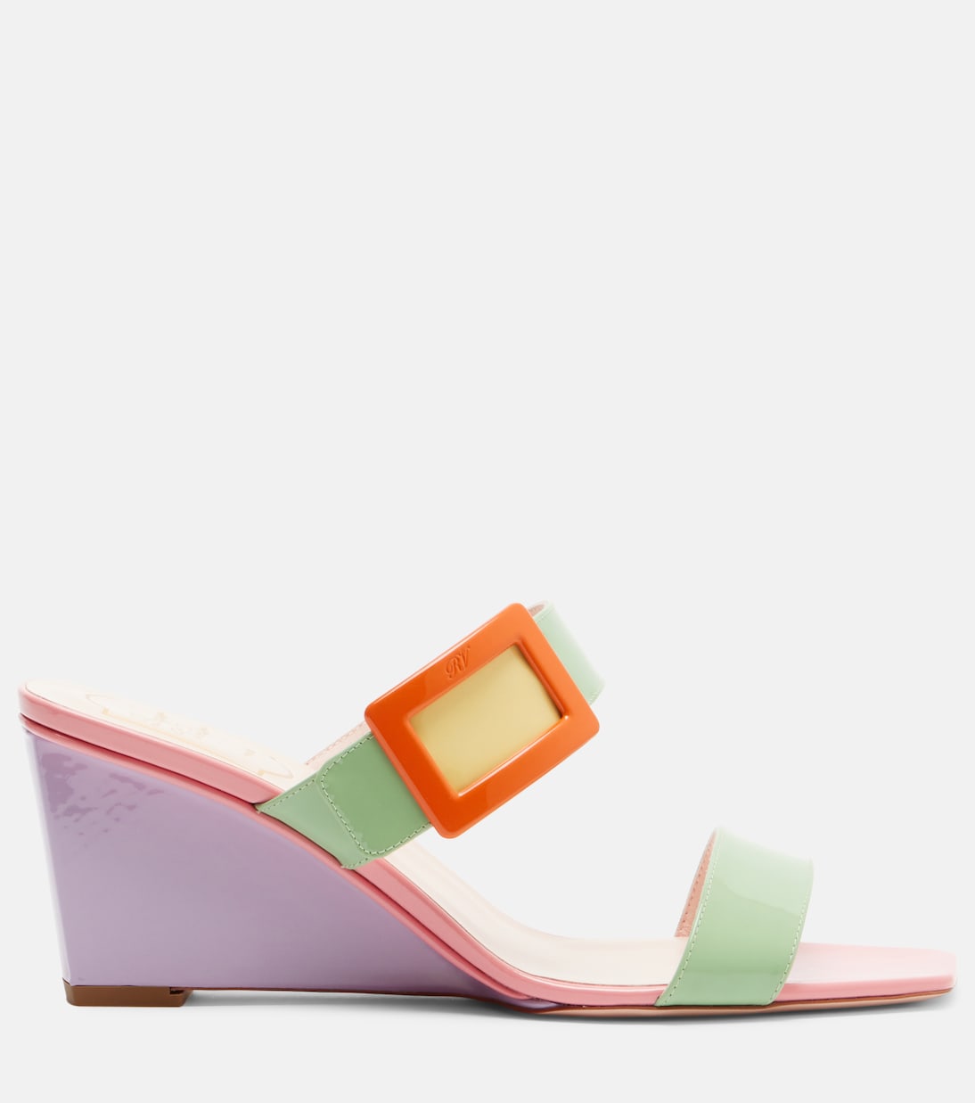 ميولز ويدج من الجلد اللامع Belle Vivier 60 | Roger Vivier