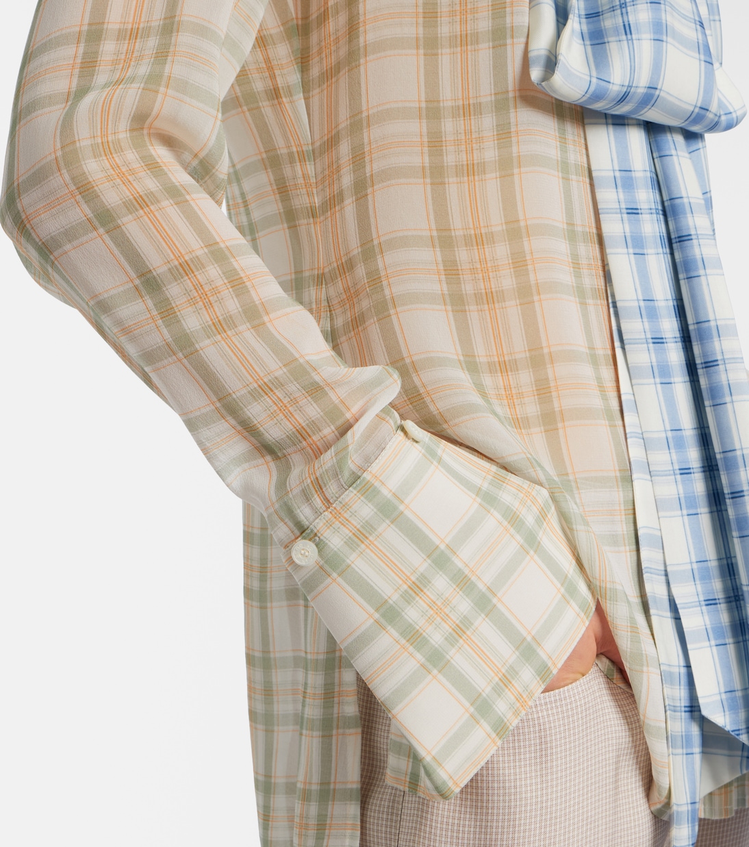 Sheer tie-neck silk blouse | Acne Studios