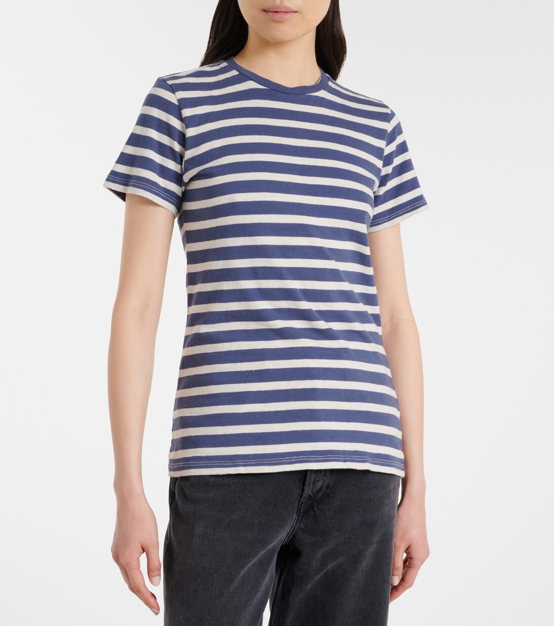 Camiseta Lana de jersey de algodón a rayas | Nili Lotan