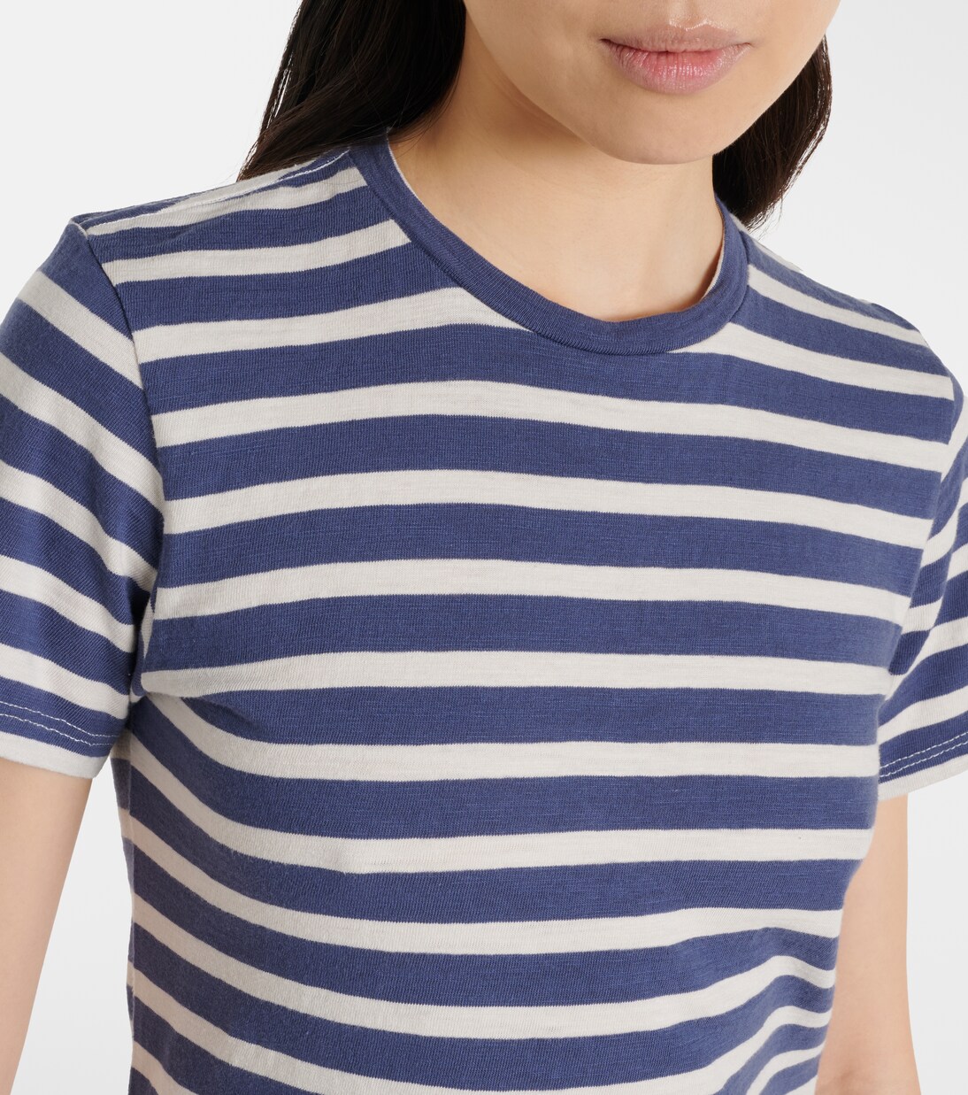 Camiseta Lana de jersey de algodón a rayas | Nili Lotan