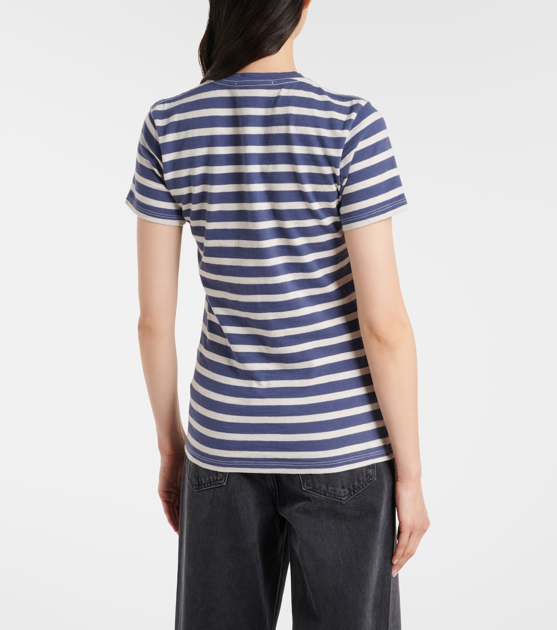 Camiseta Lana de jersey de algodón a rayas | Nili Lotan