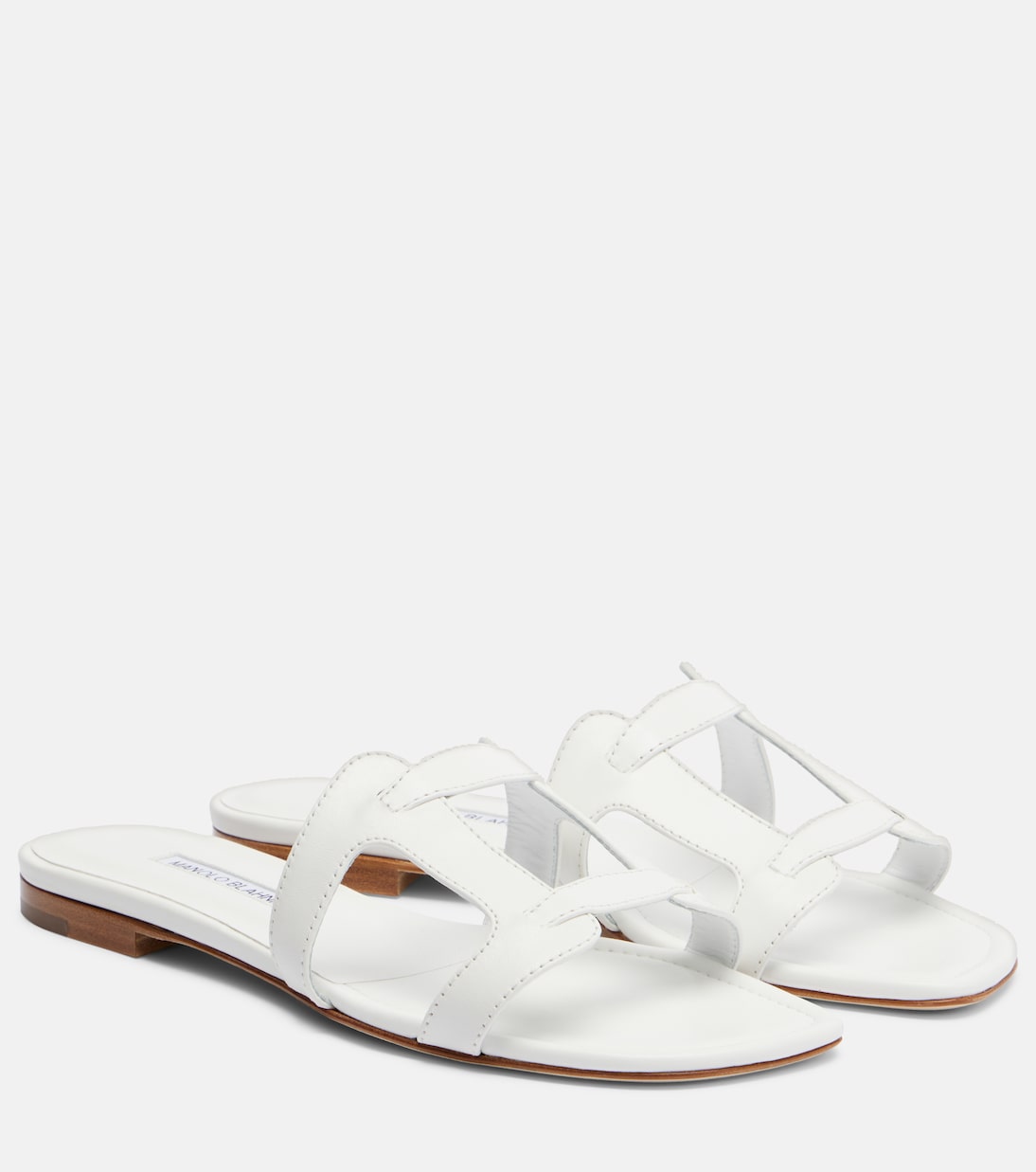 Grellanuflat leather slides | Manolo Blahnik