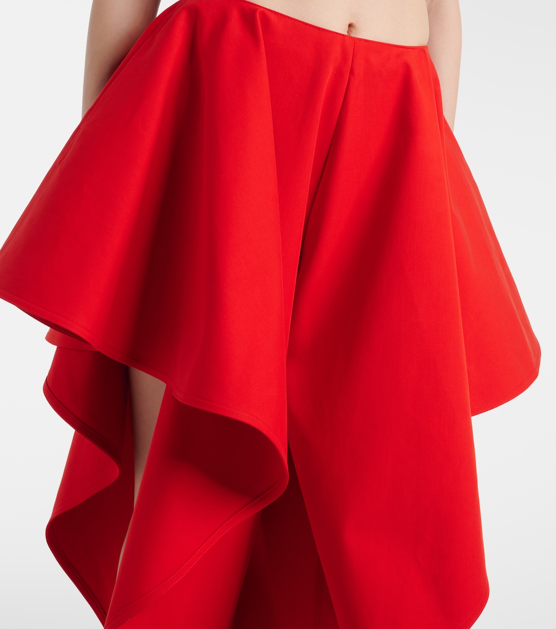 Ruffled cotton gabardine tapered pants | Alaïa
