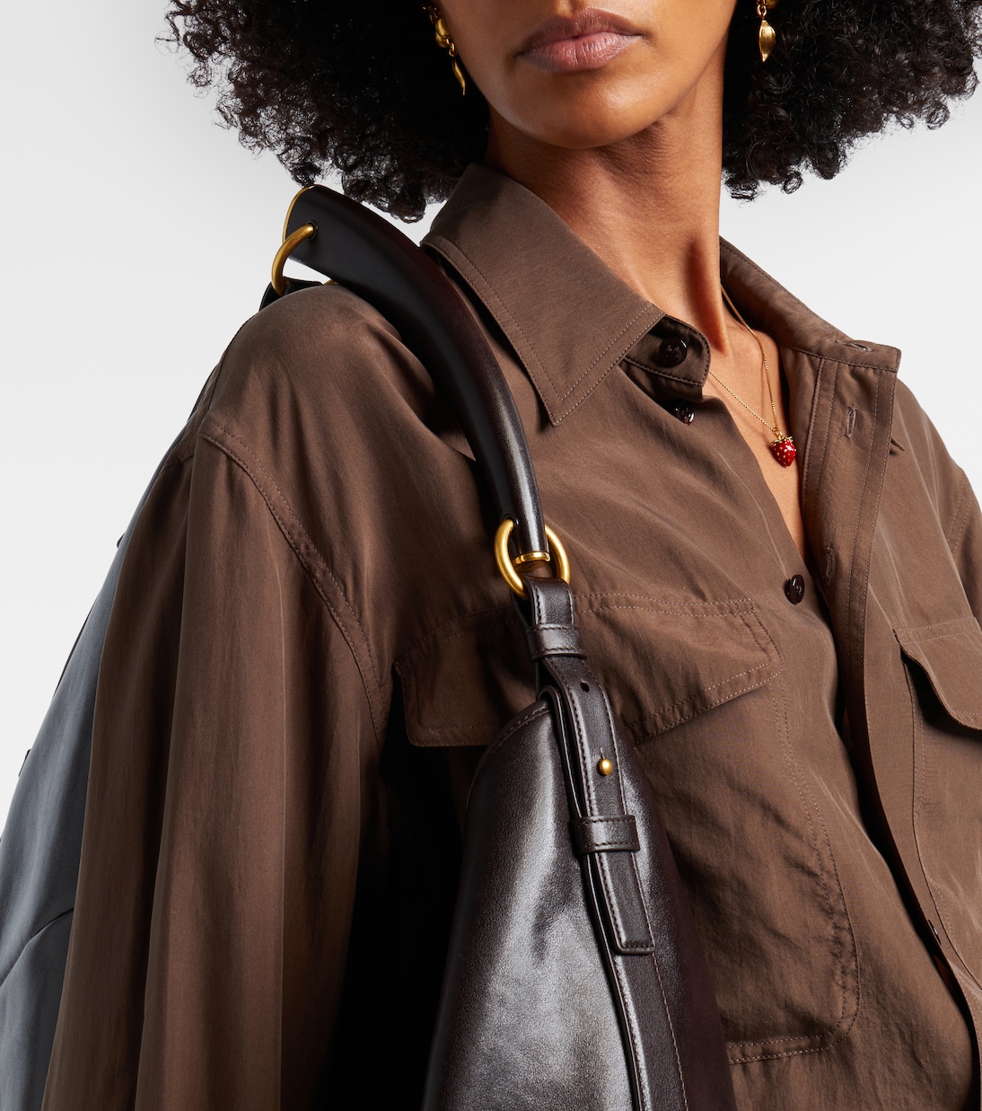 Mombasa Large leather shoulder bag | Saint Laurent