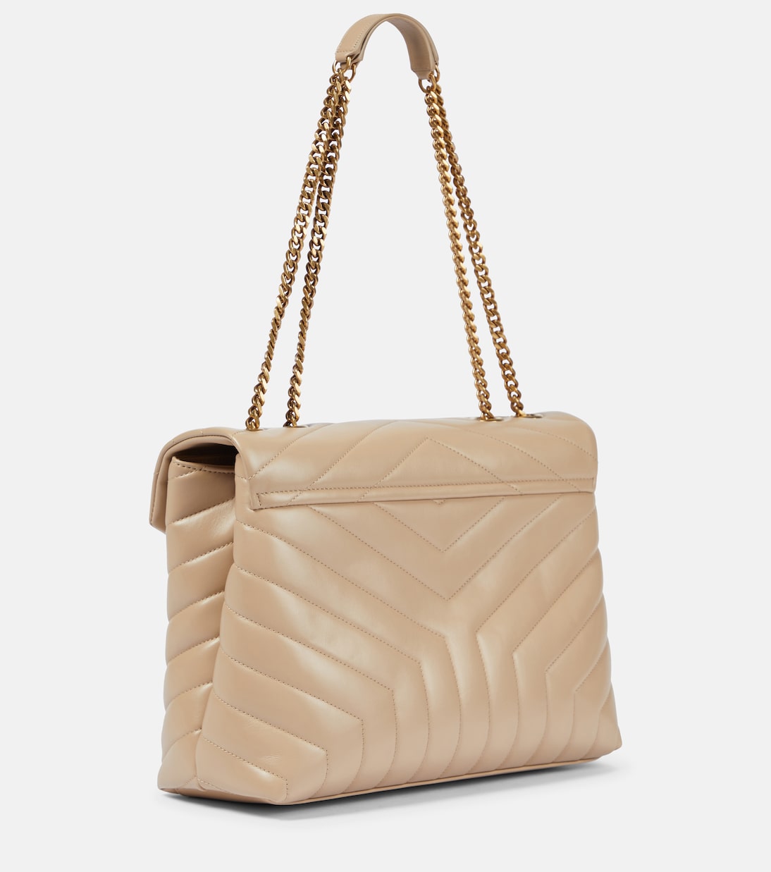 Loulou Medium leather shoulder bag in beige Saint Laurent Mytheresa
