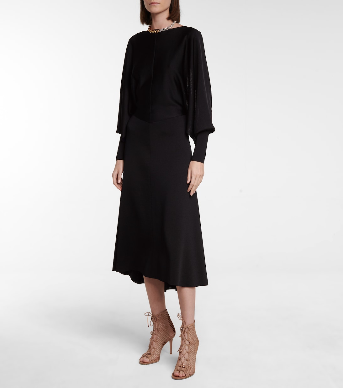 Open-back stretch-knit midi dress | Victoria Beckham