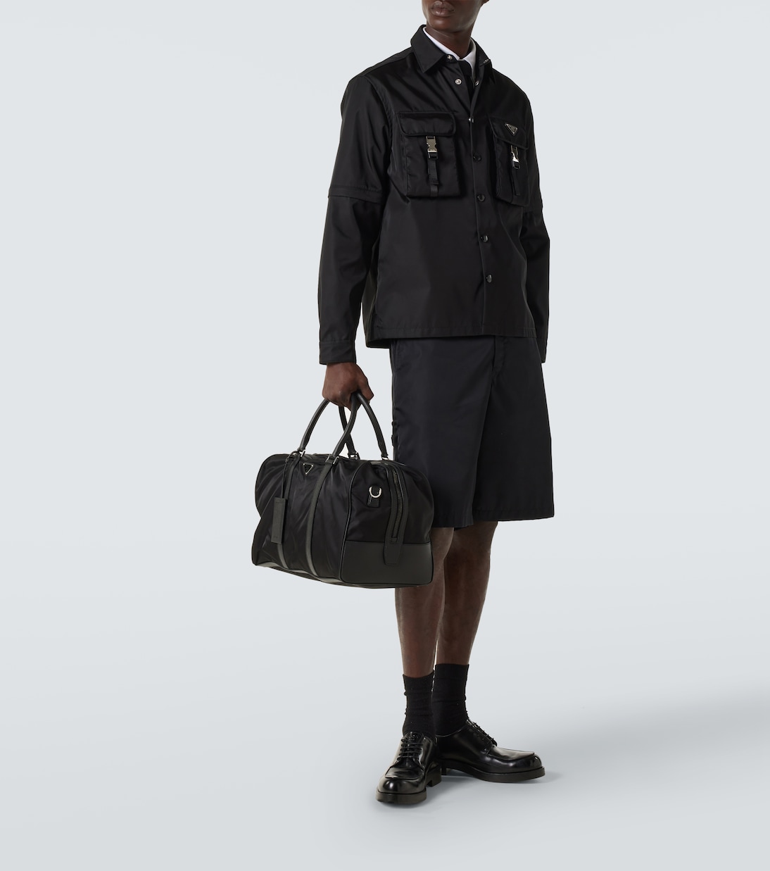 Weekender aus Re-Nylon mit Saffiano-Leder | Prada