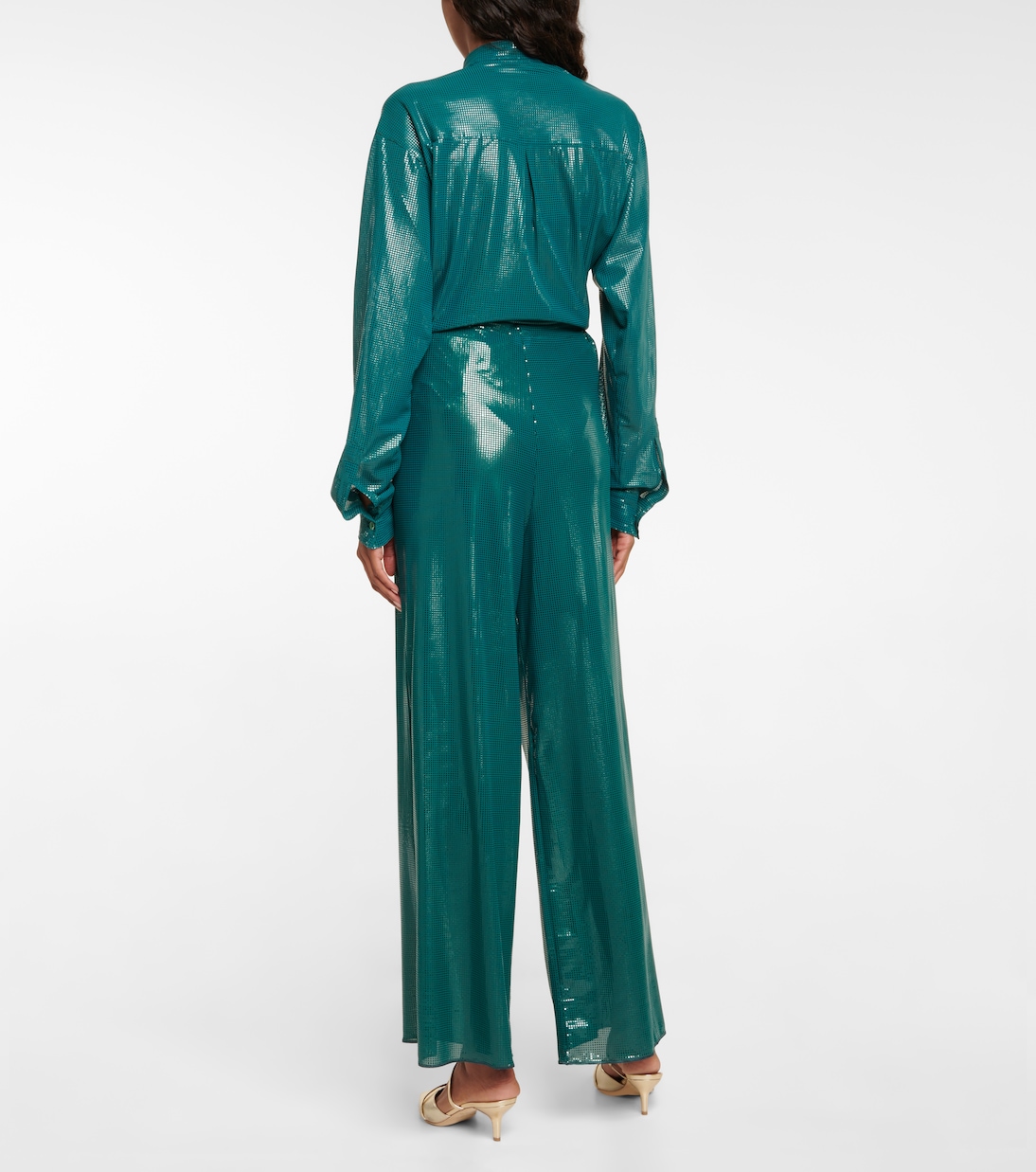 Lamé wide-leg pants | Oséree