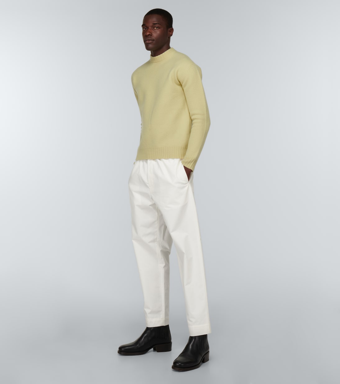 Pantaloni in cotone a vita media | Jil Sander