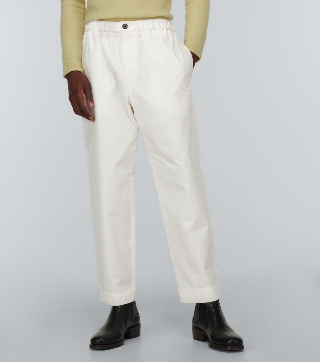 Pantaloni in cotone a vita media | Jil Sander