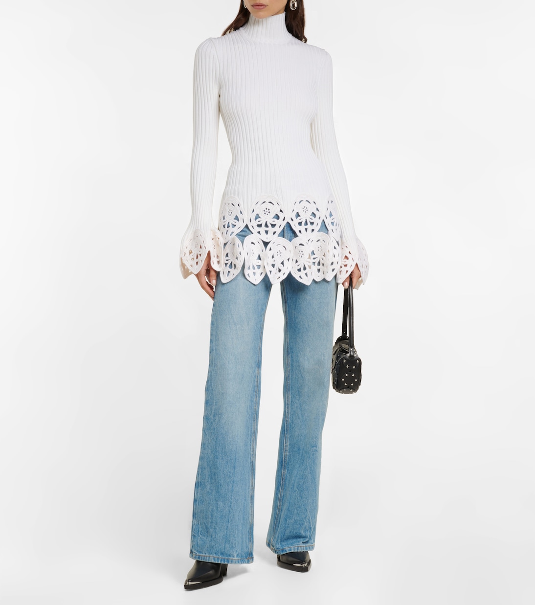 Top en mezcla de lana con croché | Rabanne