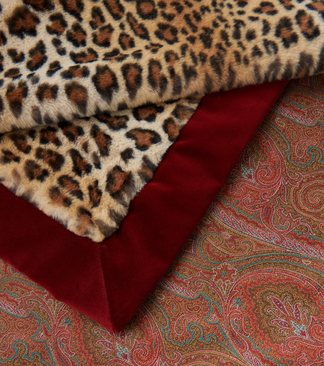 Leopard-print and paisley throw | Etro